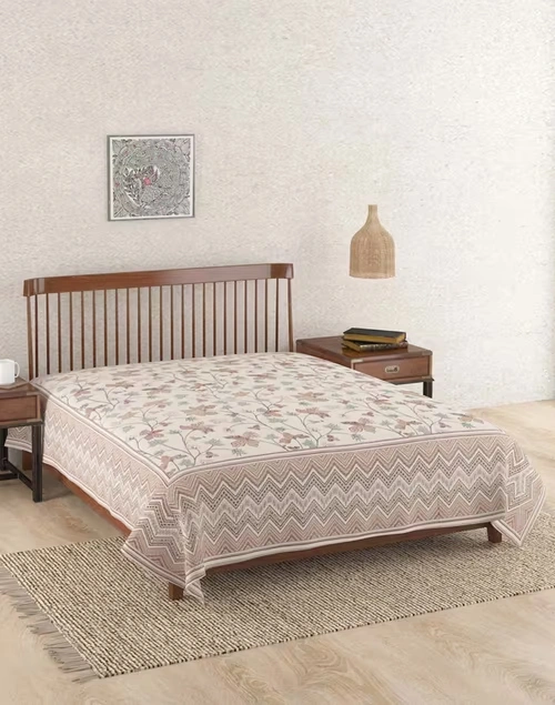 Multi Inaya Cotton Printed Double Bed Cover