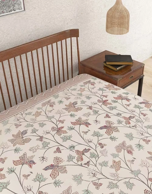 Multi Inaya Cotton Printed Double Bed Cover