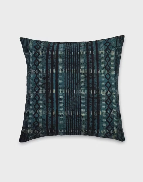 Black-Indigo Cotton Raniza Cushion Cover