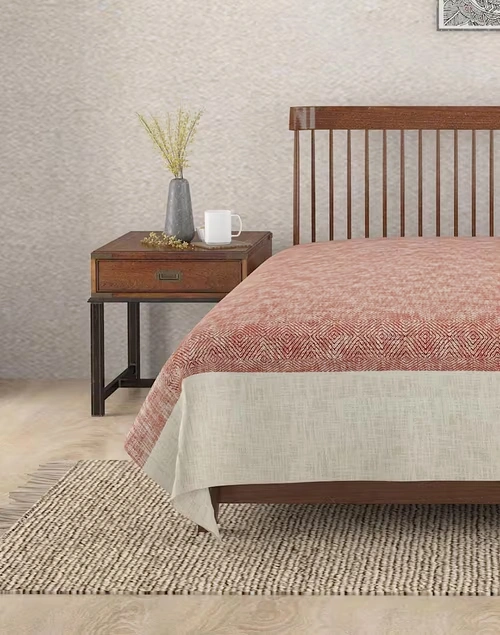 Red Marzia Cotton Single Bed Cover