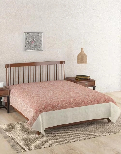 Red Marzia Cotton Single Bed Cover
