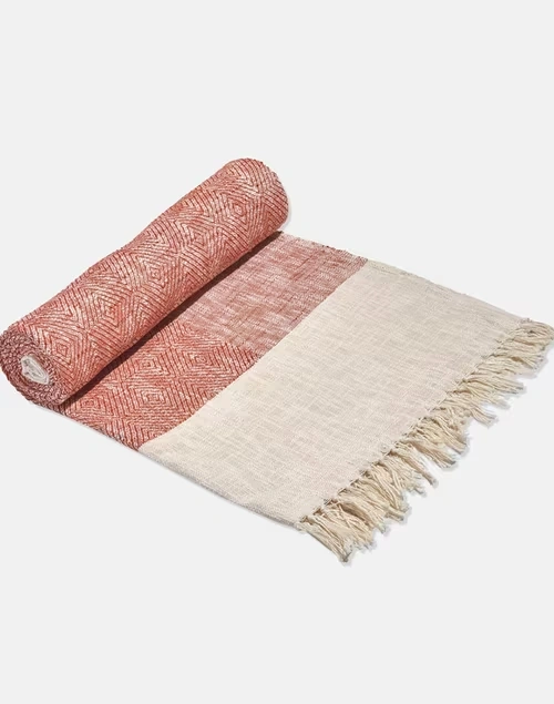 Red Marzia Cotton Single Bed Cover 4 Red Marzia Cotton Single Bed Cover