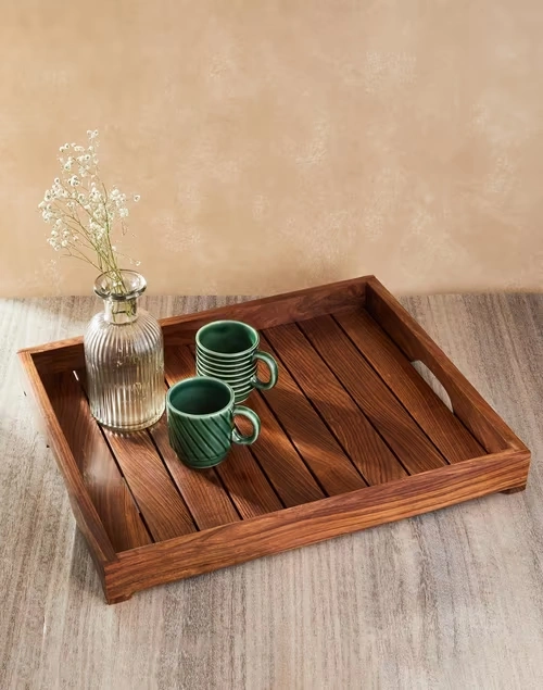 Brown Sheesham Wood Tray