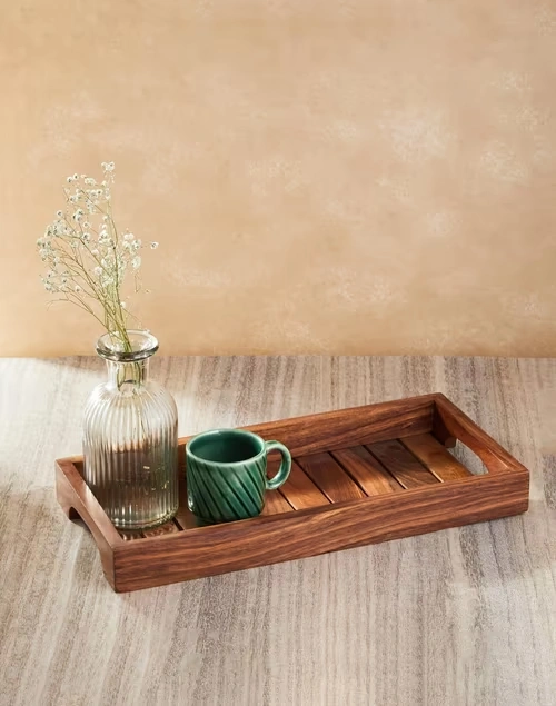 Brown Sheesham Wood Tray