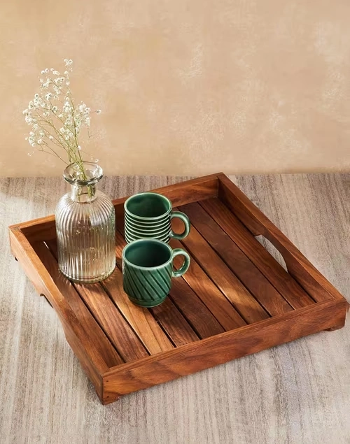 Brown Sheesham Wood Tray
