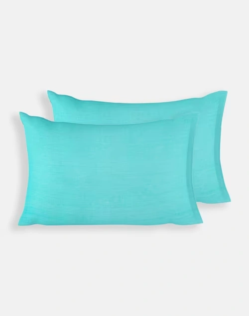 Turquoise Cotton Pillow Cover Set Of 2