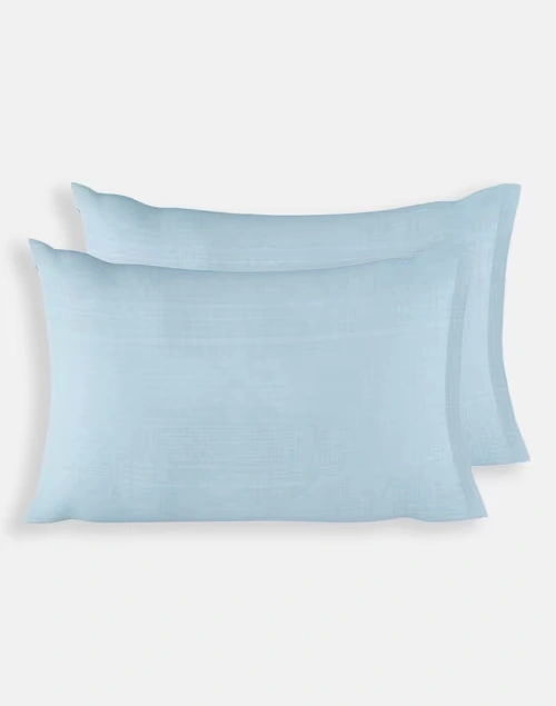 Blue Cotton Pillow Cover Set Of 2