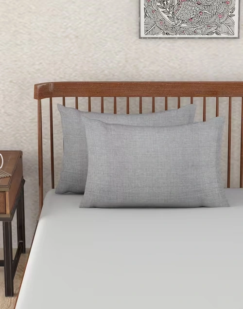 Black Cotton Pillow Cover Set Of 2