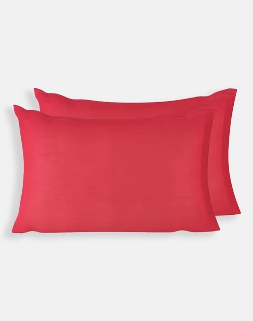Red Cotton Pillow Cover Set | Set of 2