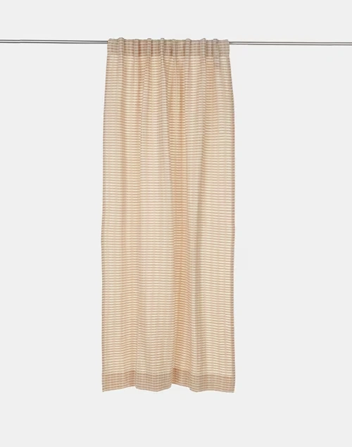 Beige Deepali Cotton Hand Woven Room Darkening Curtain | 1Pc