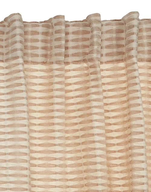 Beige Deepali Cotton Hand Woven Room Darkening Curtain | 1Pc