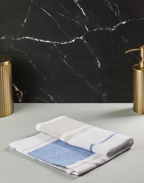 Blue Aki Cotton Pile Hand Towel