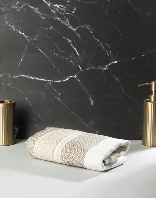 Beige Chevri Cotton Gamcha Bath Towel Large