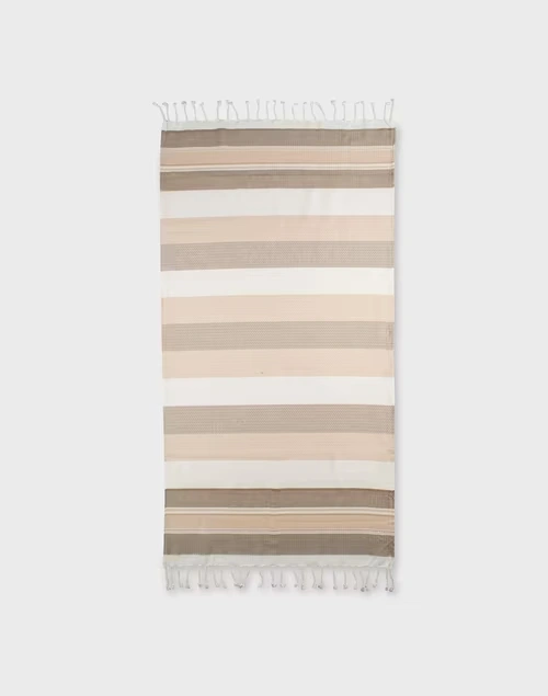 Beige Chevri Cotton Gamcha Bath Towel Large