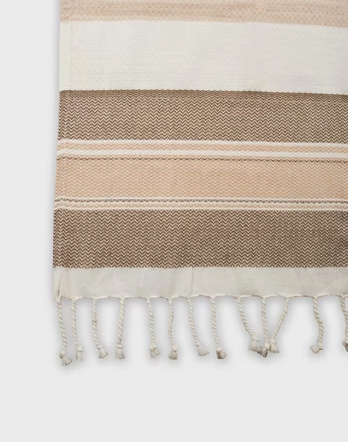 Beige Chevri Cotton Gamcha Bath Towel Large 3 Beige Chevri Cotton Gamcha Bath Towel Large