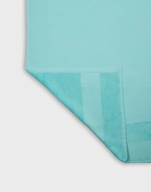 Blue Cotton Pile Bath Towel Medium 4 Blue Cotton Pile Bath Towel Medium