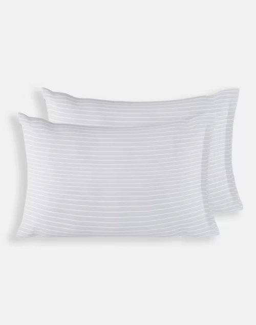 Grey Cotton Nile Stripe Pillow Cover Set Of 2