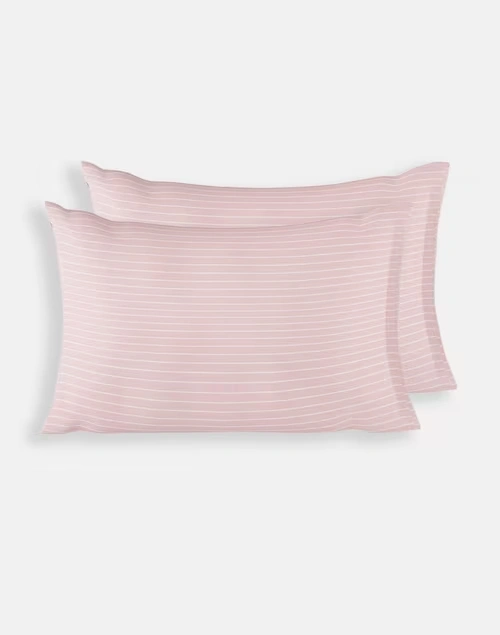 Pink Cotton Nile Stripe Pillow Cover Set Of 2