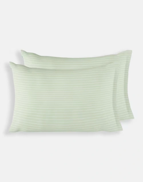 Green Cotton Nile Stripe Pillow Cover Set Of 2