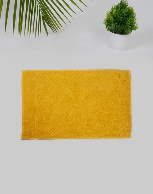 Yellow Cotton Woven Towel