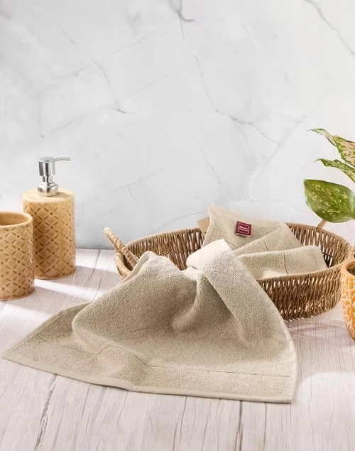 Beige Palash Cotton Pile Towel