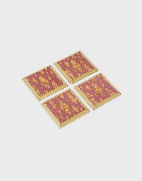 Red Ameera Metal Coaster Set Of 4