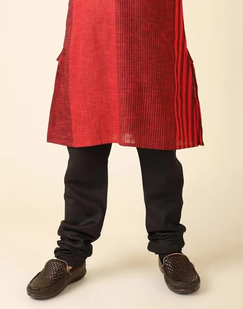 Black Viscose Silk Churidar With Elasticated Waistband & Drawstring