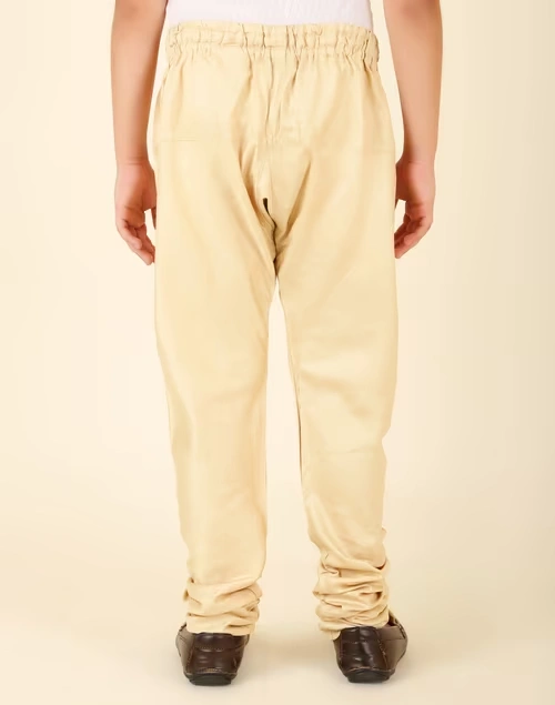 Beige Viscose Silk Churidar With Elasticated Waistband & Drawstring 3 Beige Viscose Silk Churidar With Elasticated Waistband & Drawstring