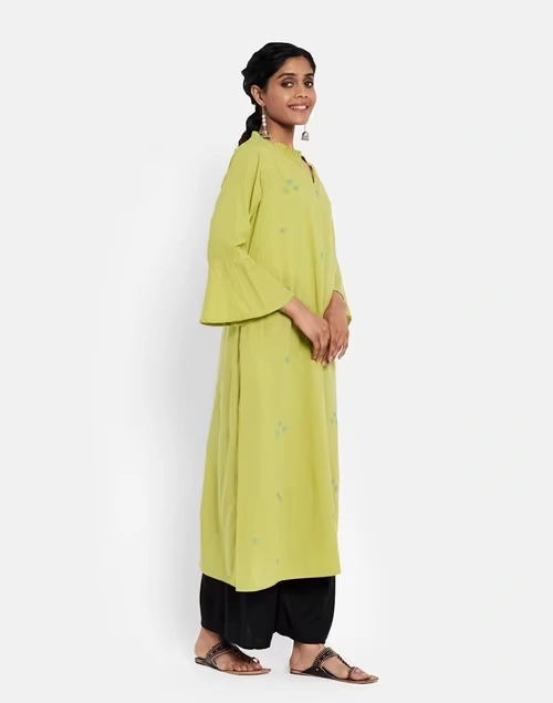 Cotton Cambric Chikankari Long Kurta