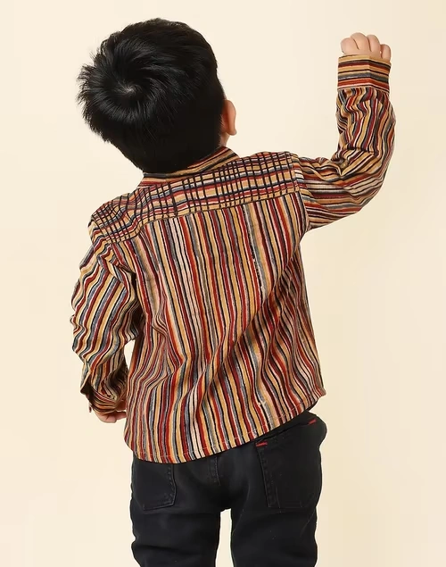 Maroon Cotton Printed Shirt