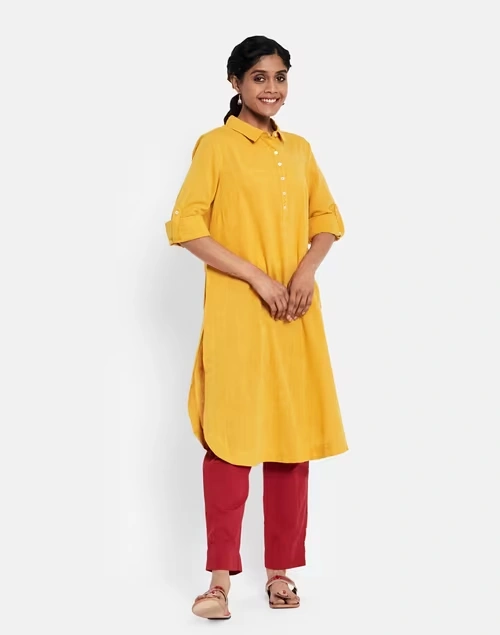 Cotton Woven Knee Length Kurta