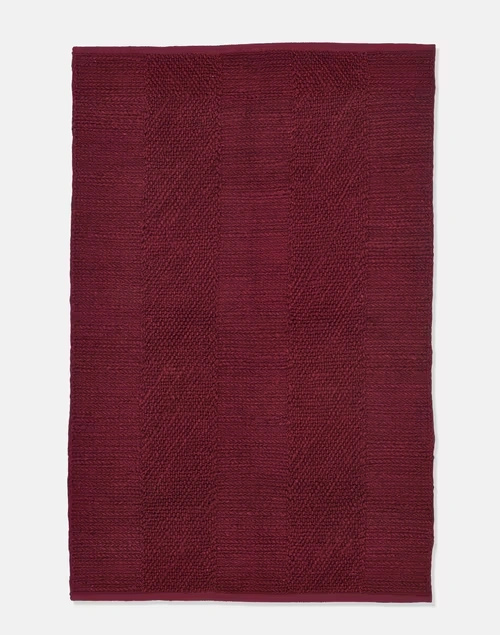 Red Jute Blend Woven Dhurrie