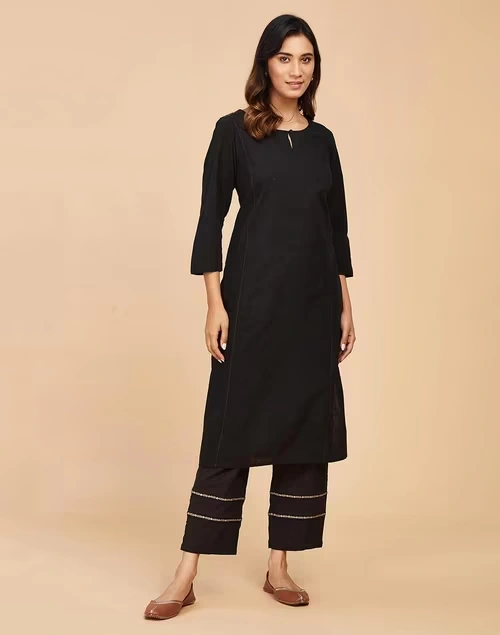 Black Cotton Embroidered Ijar Pant 4 Black Cotton Embroidered Ijar Pant