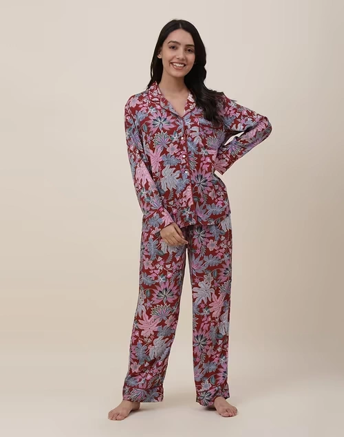 Red Modal Viscose Printed Set