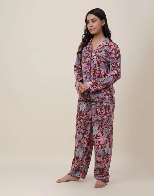 Red Modal Viscose Printed Set