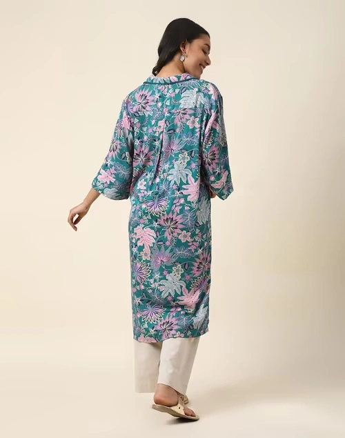 Green Modal Viscose Printed Tunic