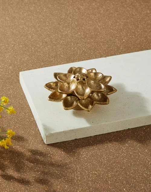 Suvarn Brass Lotus Incense Holder
