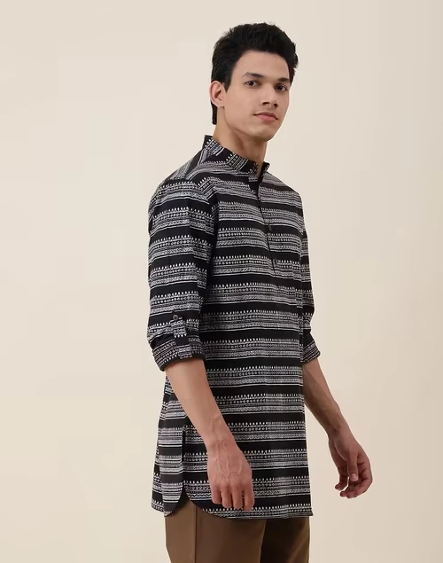 Black Cotton Printed Short Kurta 3 Black Cotton Printed Short Kurta