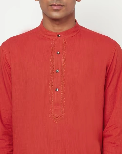 Cotton Nagari Lakhnavi Long Kurta
