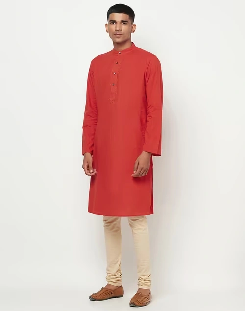 Cotton Nagari Lakhnavi Long Kurta