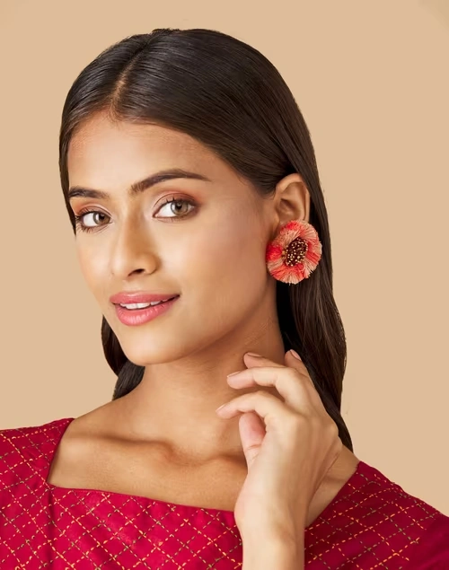 Metal Peach Earrings