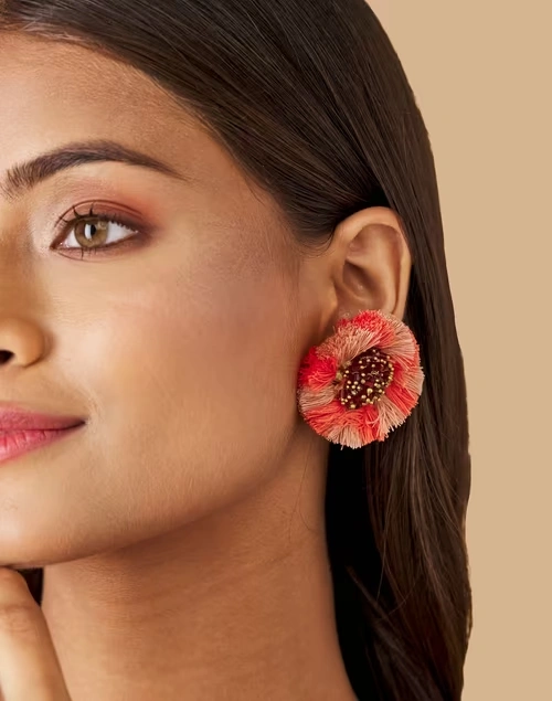 Metal Peach Earrings