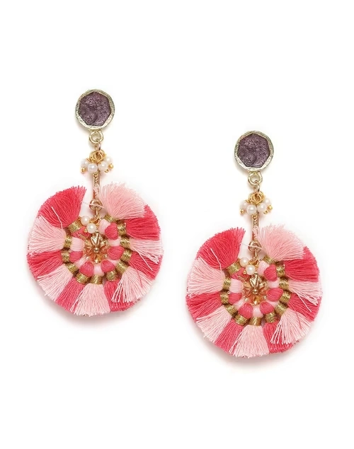 Pink Metal Dangler Earrings 4 Pink Metal Dangler Earrings