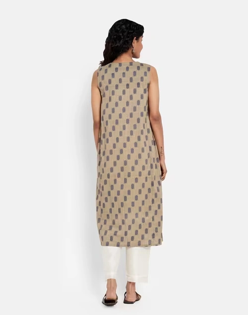 Cotton Printed Slim Fit Long Kurta