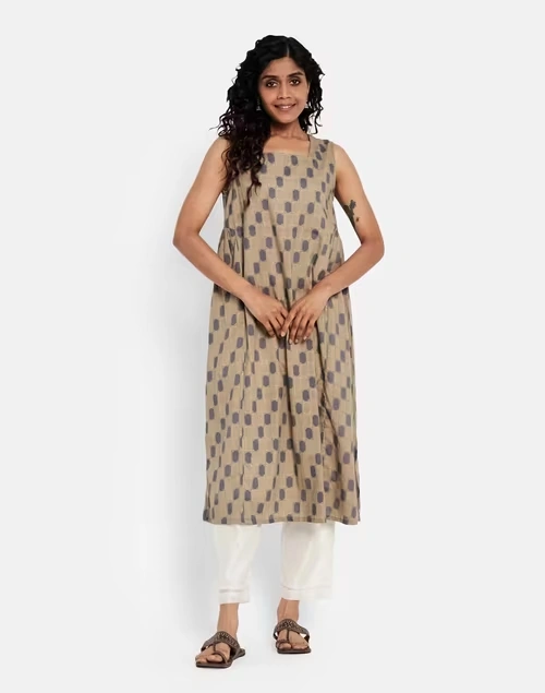 Cotton Printed Slim Fit Long Kurta 4 Cotton Printed Slim Fit Long Kurta