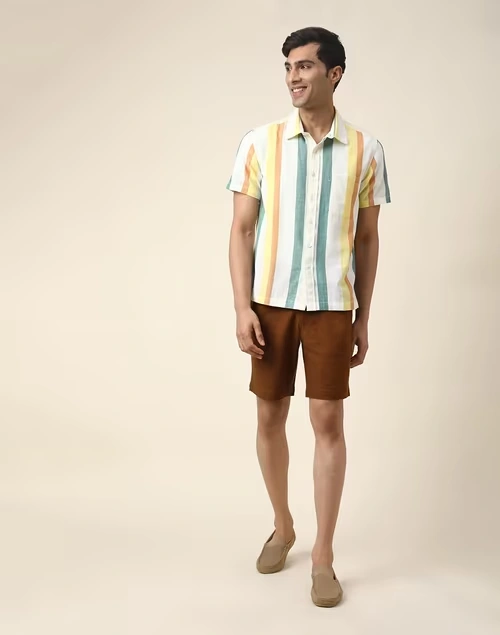 Brown Cotton Regular Shorts 4 Brown Cotton Regular Shorts