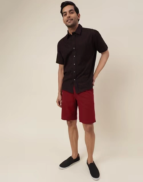 Red Cotton Regular Shorts 4 Red Cotton Regular Shorts