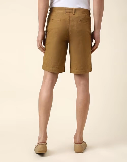 Beige Cotton Regular Shorts 3 Beige Cotton Regular Shorts