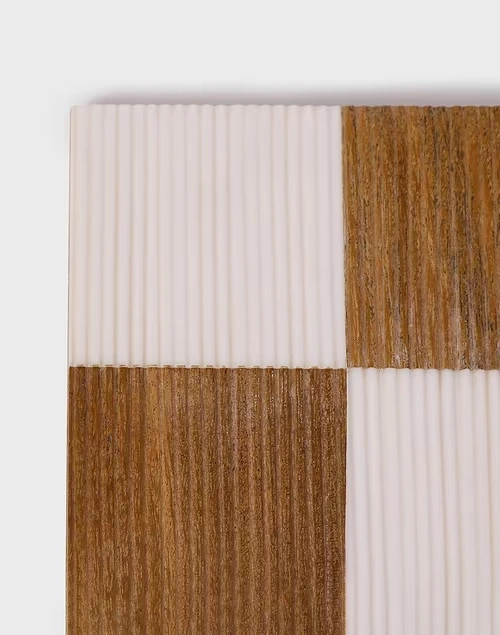 White Rasoi Wood & Resin Coaster Set Of 4 4 White Rasoi Wood & Resin Coaster Set Of 4