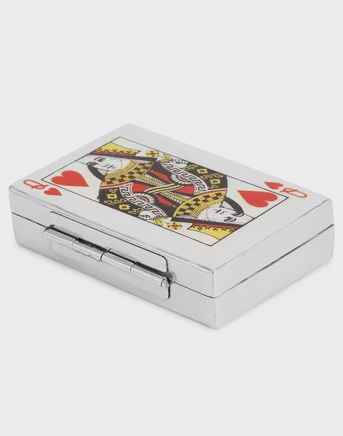 Multi Coloured Vivaram Metal Box Playing Cards Set - Queen